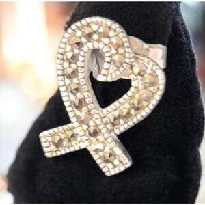 925 and Marcasite Heart Shaped Pendant